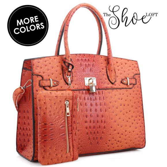 Padlock Togo Vegan Leather Satchel Set - Picture 2 of 16